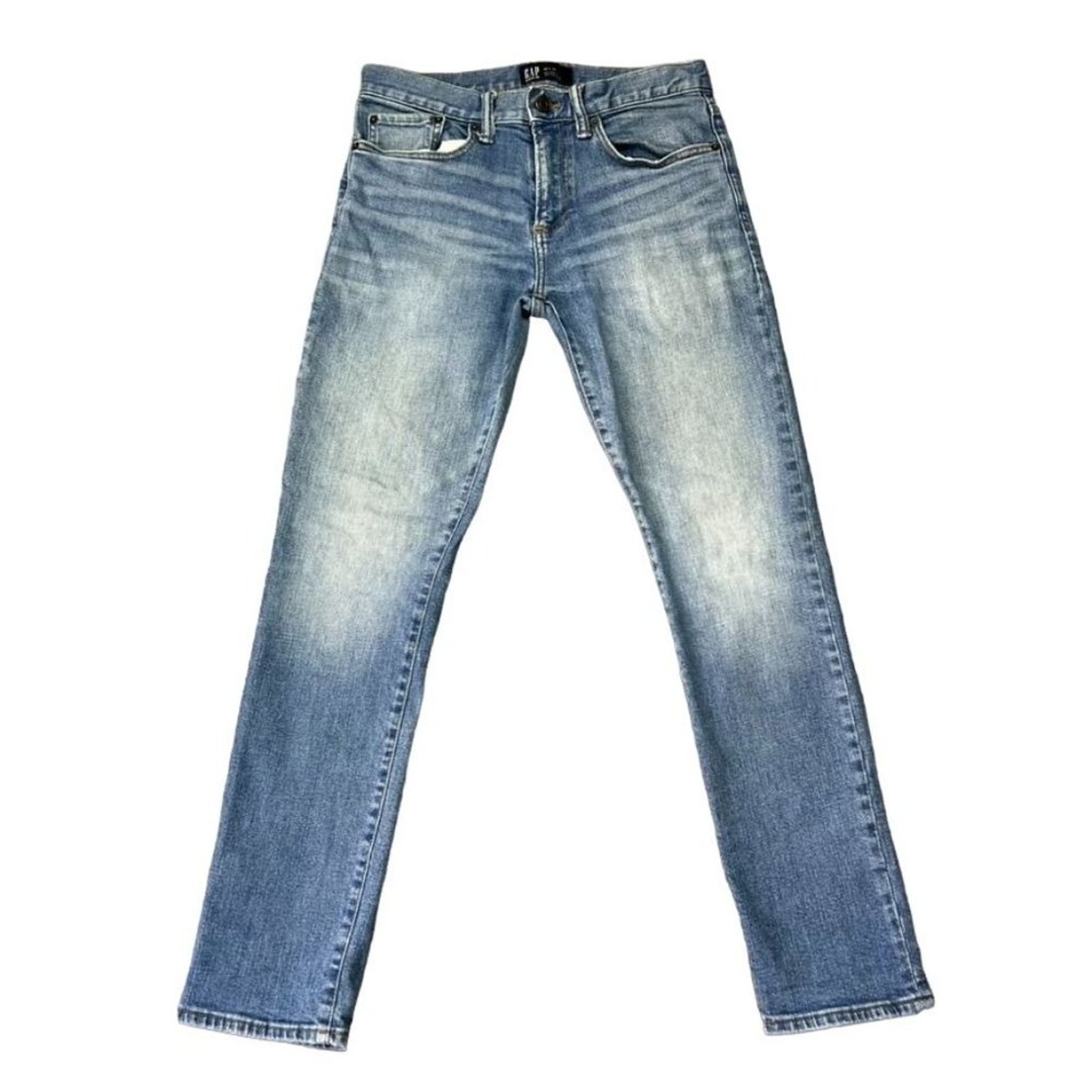 Gap Jeans Mens 29x30 (31x28) Bright Blue Denim Skinny Stretchy Medium Wash